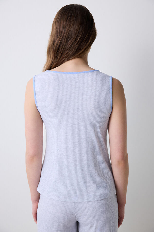 Penti Camiseta de pijama sin mangas gris estampada gris