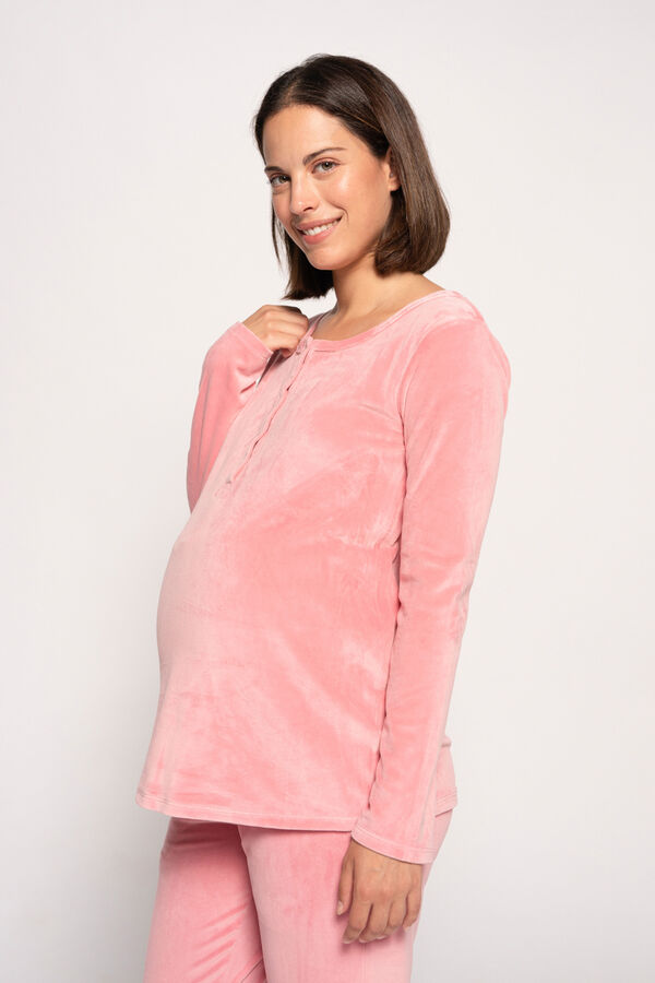 Womensecret Pijama De Velour maternity rosa