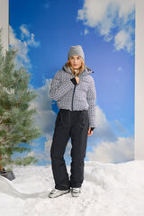 Only Play Casaco ski acolchoado t&eacute;cnico estampado para mulher branco