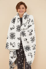 Women'secret Manta tacto suave Snoopy  marfil