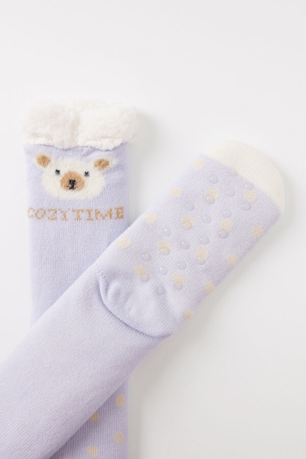 Women'secret Calcetines tricot borreguito &ldquo;Cozy time&rdquo; azul