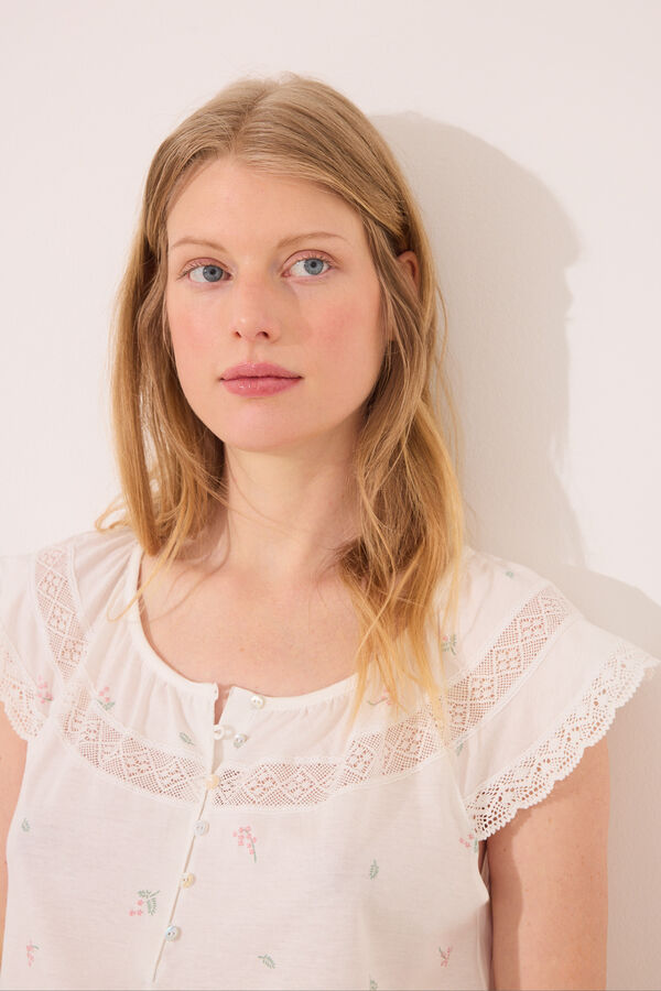 Women'secret Camis&oacute;n "maternity" algod&oacute;n blanco blanco