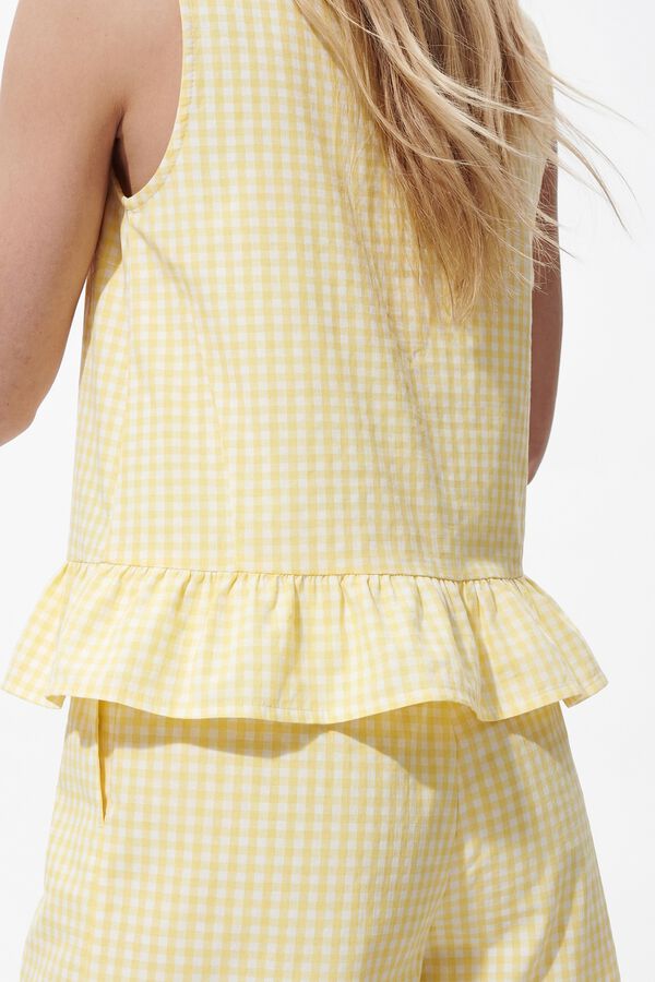 Pieces Top estampado vichy amarillo