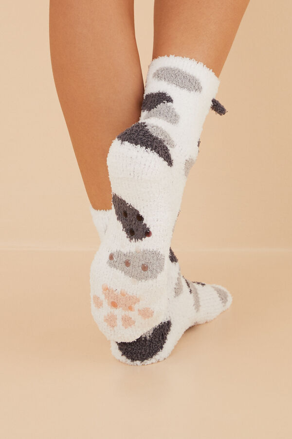 Women'secret Calcetines pelo gato blanco