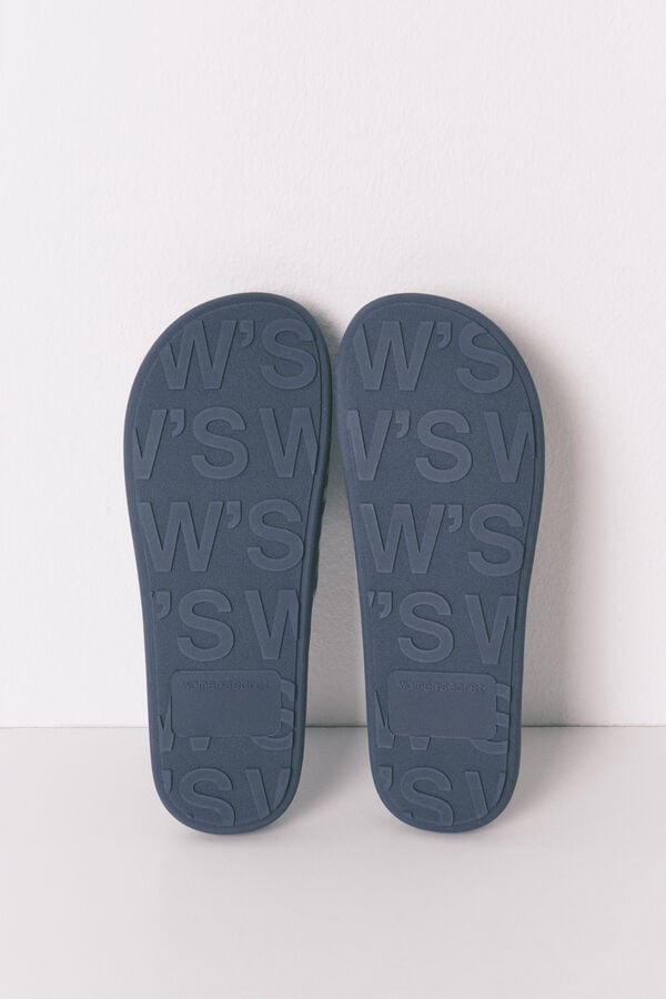 Women'secret Chinelos de casa SmileyWorld&reg; com padr&atilde;o vichy azul azul