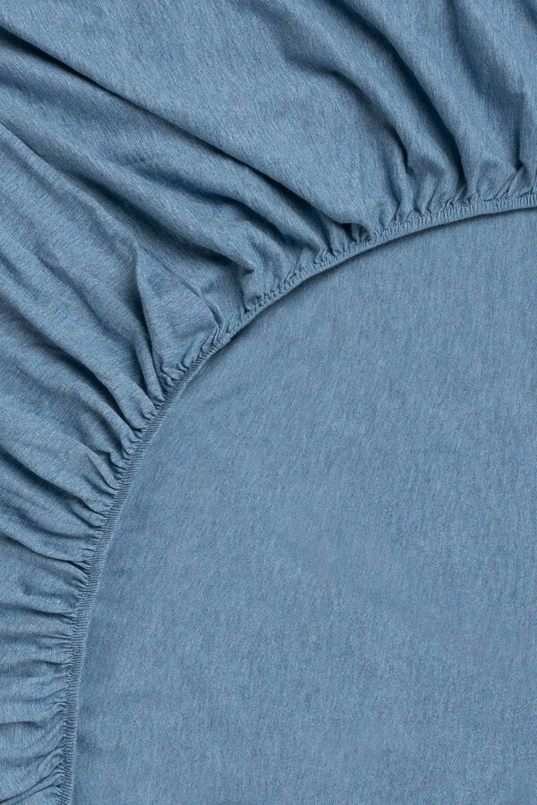 Textura Bajera punto algod&oacute;n . Cama 135-140cm. azul