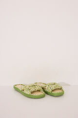 Women'secret Zapatillas casa pala nudo rafia verde verde