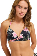 Roxy Top de bikini triangular tropical negro