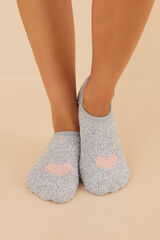 Women'secret Grey heart no-show socks cinzento