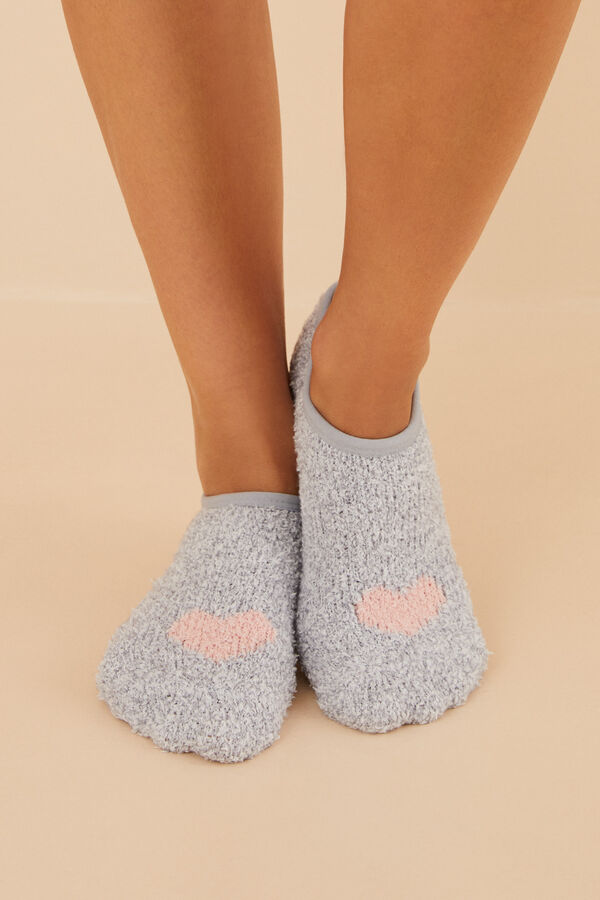Women'secret Grey heart no-show socks cinzento