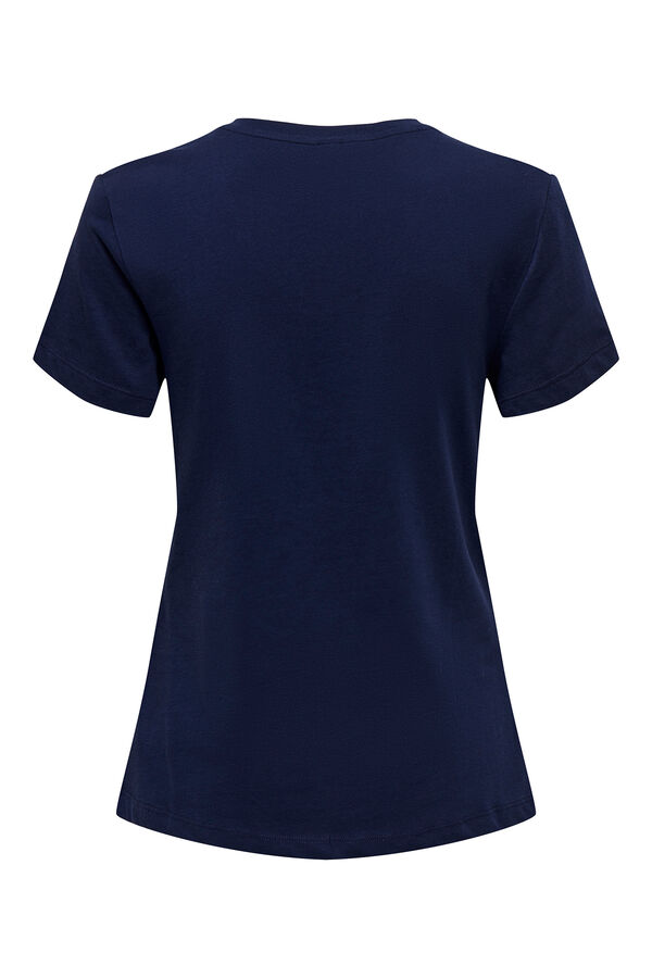 Only Play Camiseta de manga corta y de cuello V, con logo frontal azul