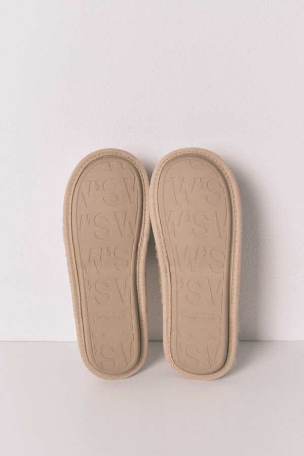 Women'secret Chinelos de mocassim quarto de borrego do Snoopy cru