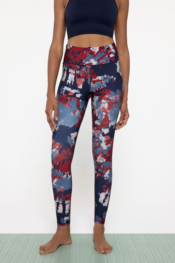 Only Play Leggings deportivos de dise&ntilde;o en azul marino, granate y blanco azul