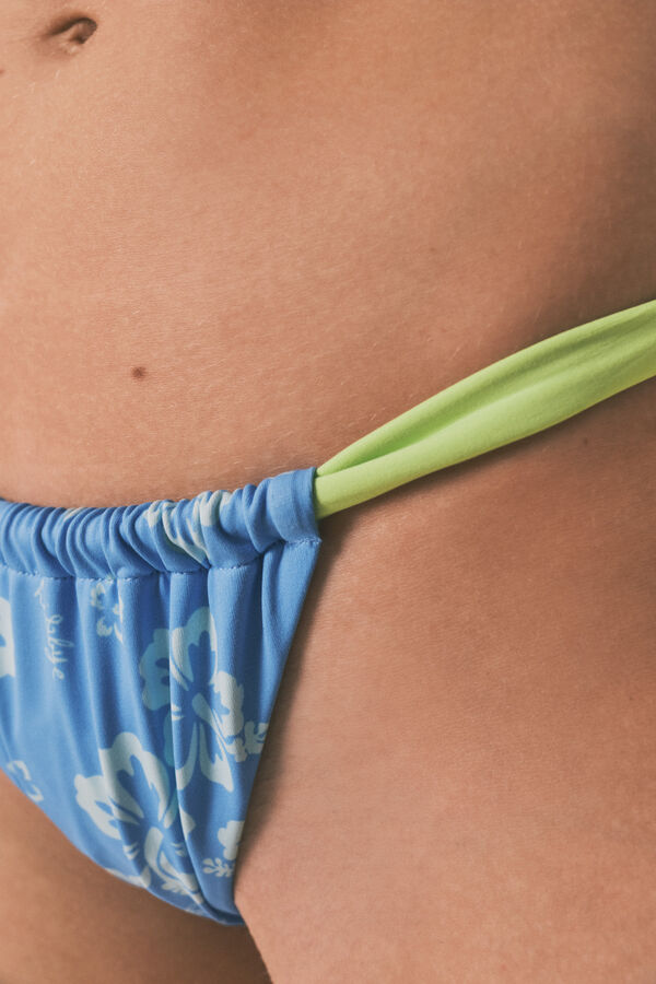HI&BYE Braga bikini brasile&ntilde;a tropical azul tiras azul