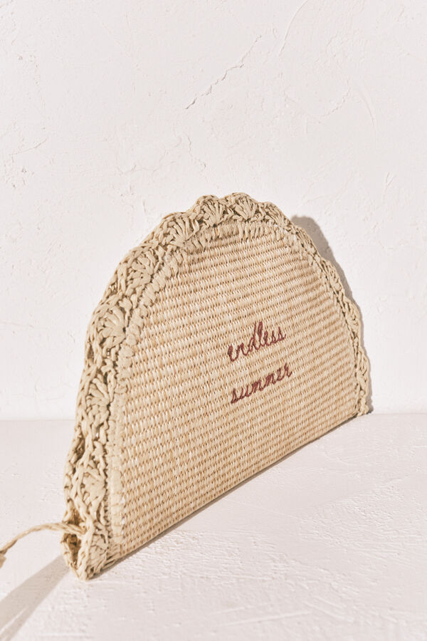 Women'secret Neceser rafia bolso de mano nude
