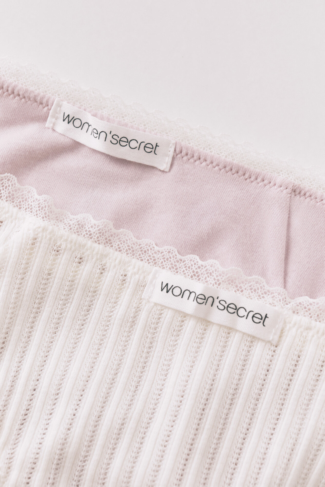Women'secret Pack 2 bragas cl&aacute;sicas algod&oacute;n rosa y estampado blanco