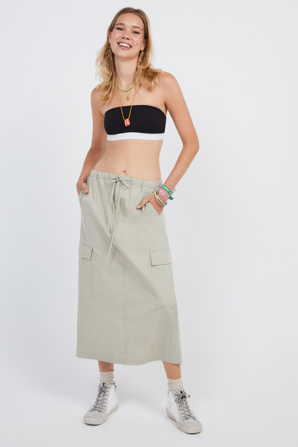 HI&BYE Top bandeau algod&atilde;o preto preto