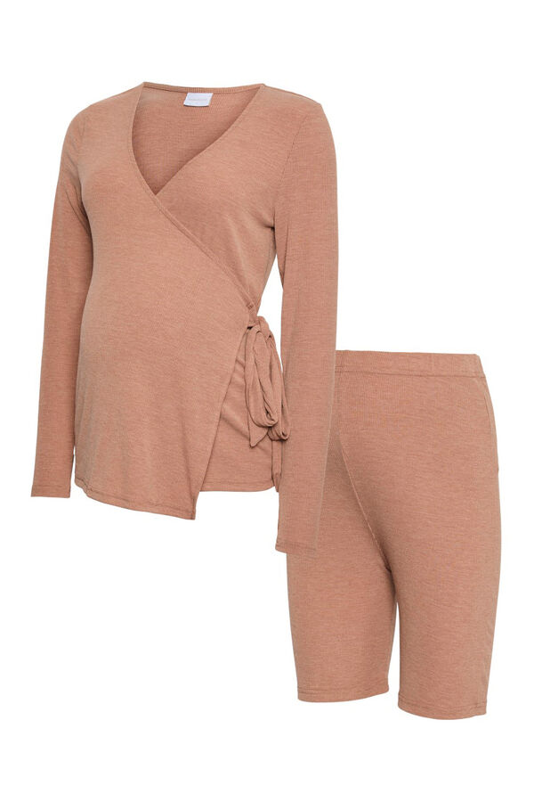 Mamalicious Set de yoga maternity  marr&oacute;n