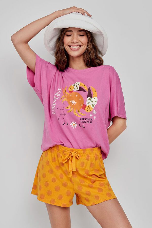 Gisela Pijama corto estampado fucsia fucsia