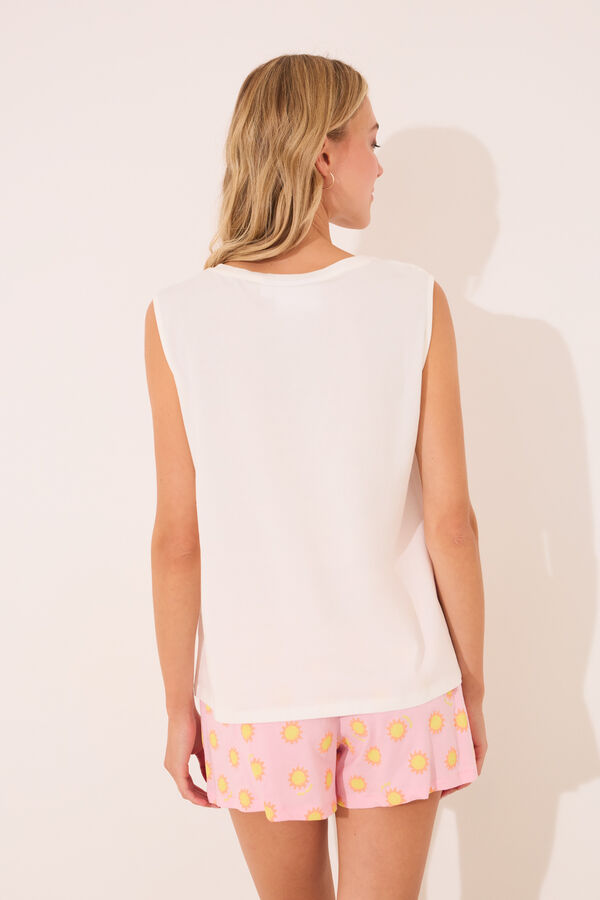 Women'secret Pijama curto com sola Snoopy  bege