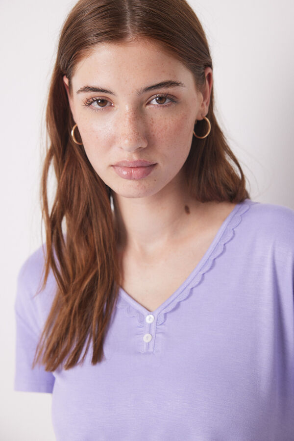 Women'secret Pijama Capri soft touch estampado flores rosa