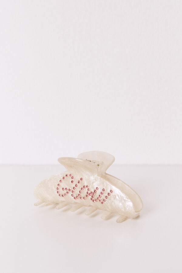 Women'secret Pinza efecto marmoleada "Glow" marfil