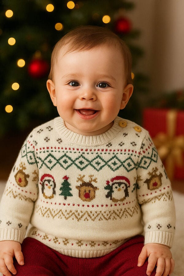 Name it Jersey navide&ntilde;o de beb&eacute; beige