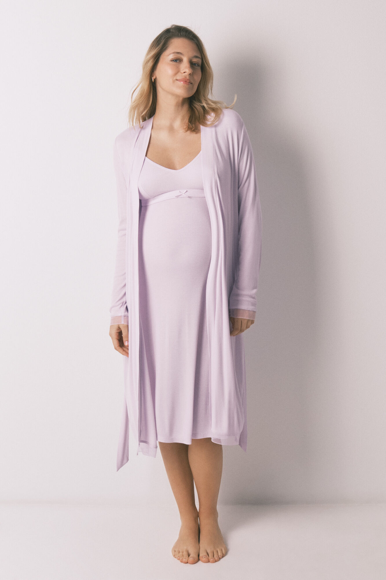 Women'secret Bata midi "maternity" canal&eacute; lila