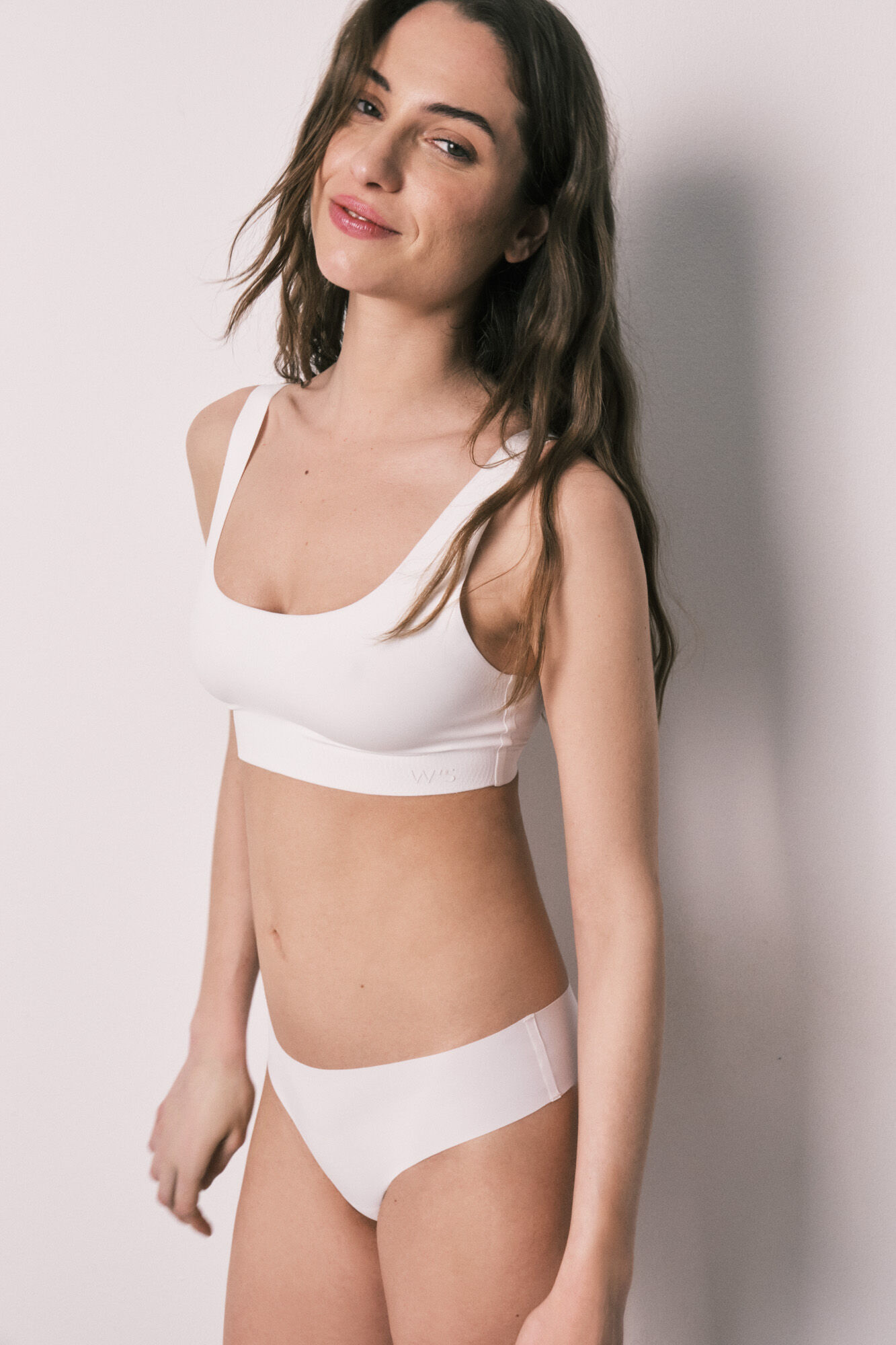 Women'secret Tanga clean cut de microfibra branca