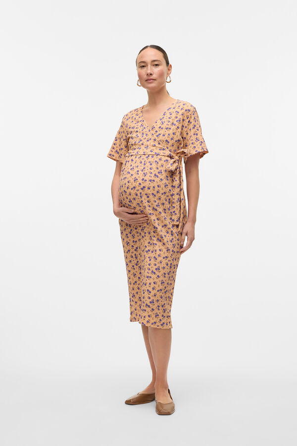 Mamalicious Vestido midi maternity y lactancia rosa