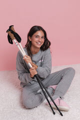 HI&BYE Conjunto longo apr&eacute;s-ski 100% algod&atilde;o cinza cinzento