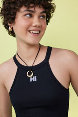 HI&BYE Crop top halter seamless negro negro