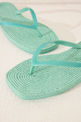 Women'secret Chinelo esparto verde bico quadrado estampado