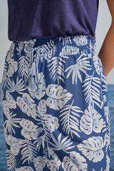 Womensecret Pantalón Capri estampado tropical azul azul