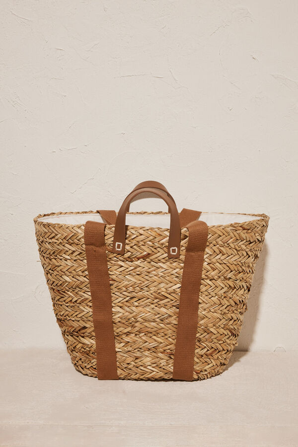 Women'secret Bolso playa capazo flecos nude