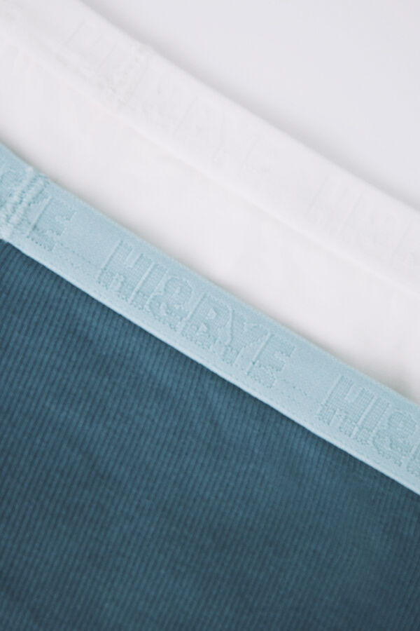 HI&BYE Pack 2 calçinhas boxer algodão rosa e branco multicolour