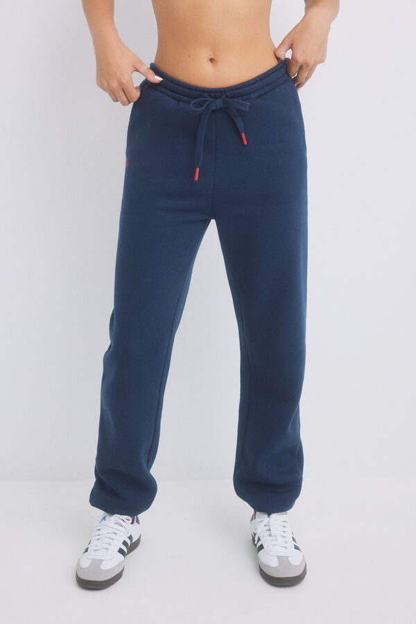 HI&BYE Pantal&oacute;n jogger felpa azul navy azul
