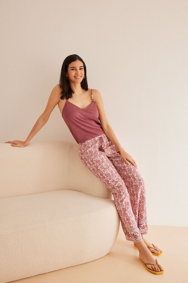 Women'secret Pantalones viscosa estampado boho estampado