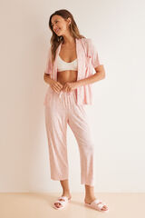 Women'secret Pijama camisero soft touch rosa Snoopy rosa