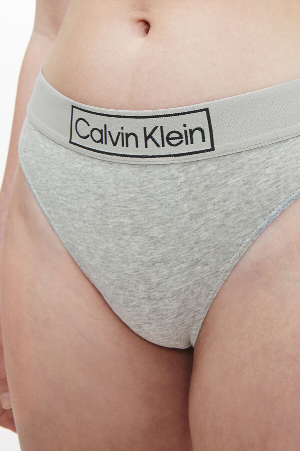 Calvin Klein Tanga tiro medio cinzento