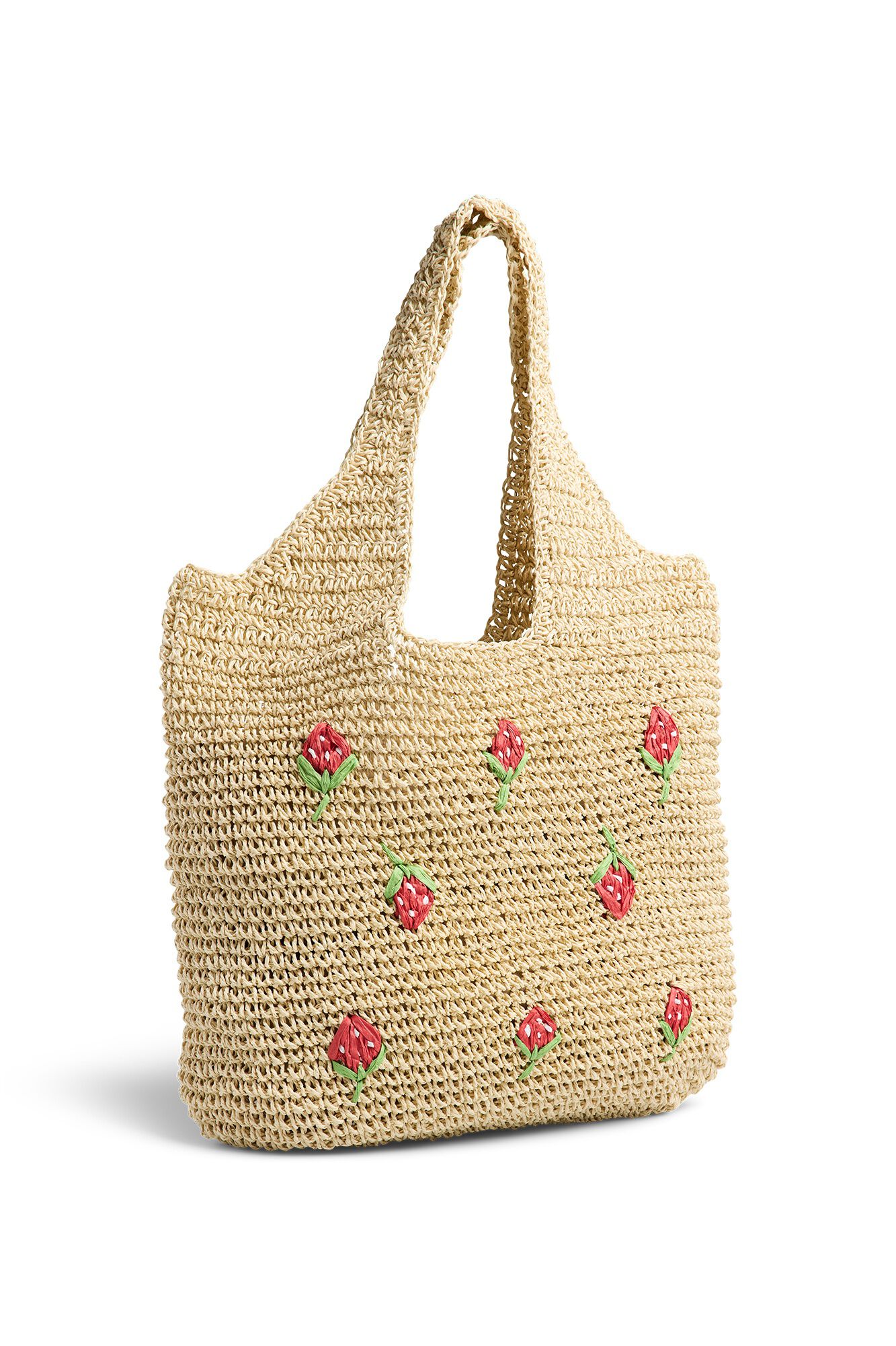 Pieces Mala shopper de palha de papel para praia