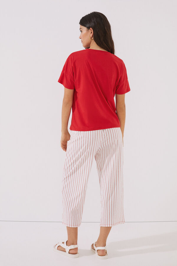 Womensecret Pijama largo algodón Mickey Mouse rojo rojo