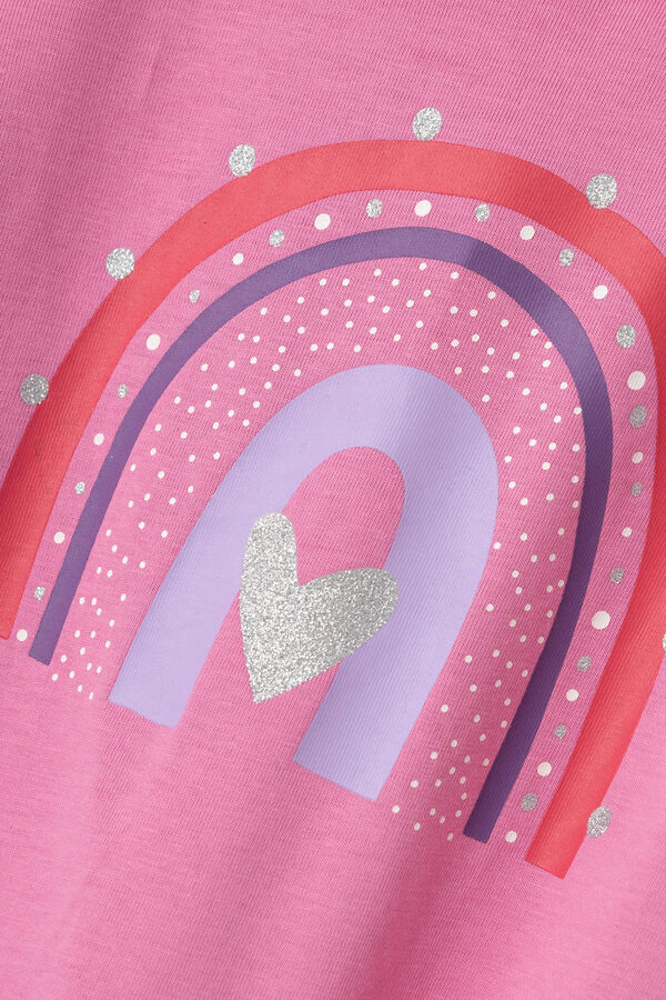 Name it T-shirt menina arco-&iacute;ris rosa