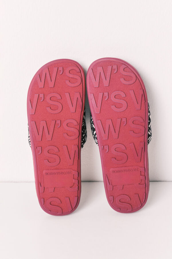 Women'secret Zapatillas casa tiras cruzadas estampado &eacute;tnico gris