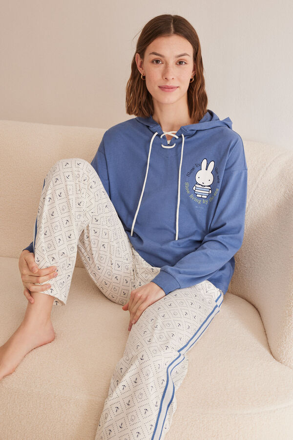 Women'secret Pijama 100% algod&oacute;n capucha Miffy azul