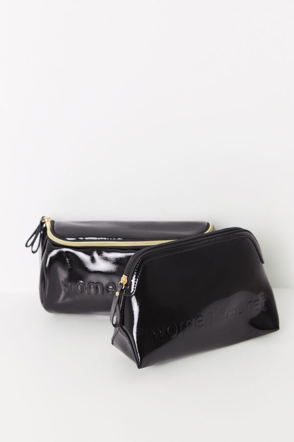 Women'secret Neceser peque&ntilde;o charol negro  negro