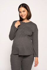 Ohma! T-shirt amamentação home tecido canvas cinzento