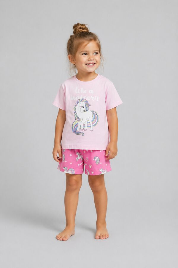 Name it Pijama curto de menina rosa