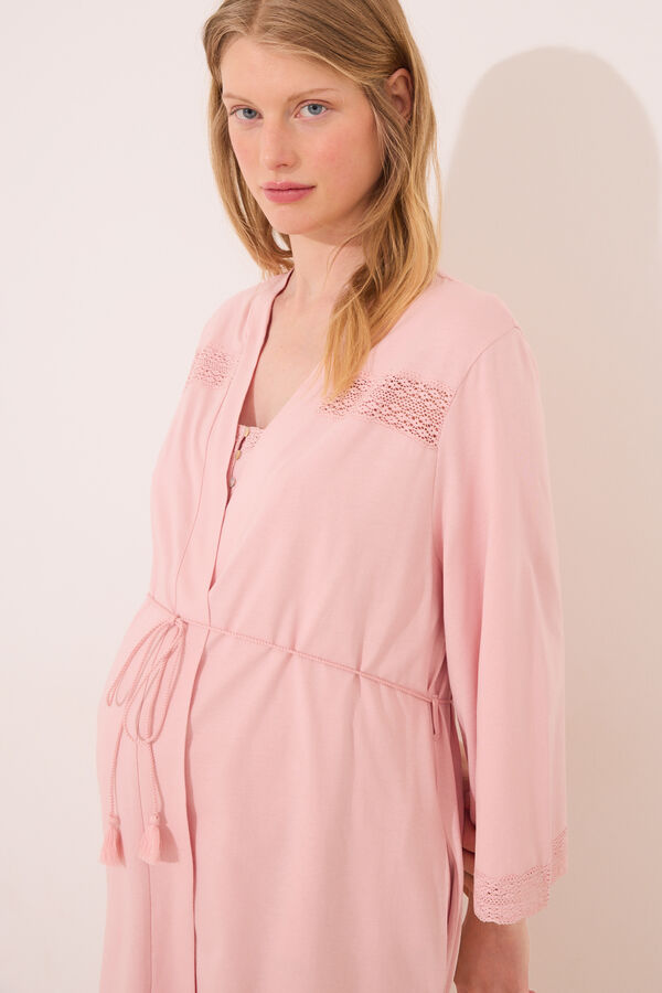 Women'secret Robe de maternity rosa de algod&atilde;o rosa