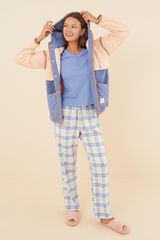 Women'secret Pantal&oacute;n largo 100% algod&oacute;n franela cuadros teja kaki